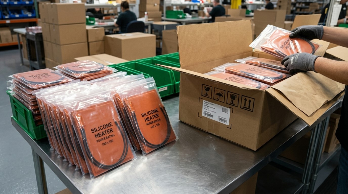 Silicone rubber heaters in bulk packaging