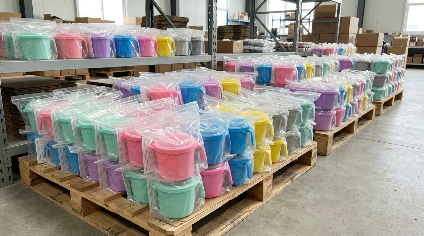 Potes de silicone para cera em sacos plásticos para distribuidores e atacadistas.