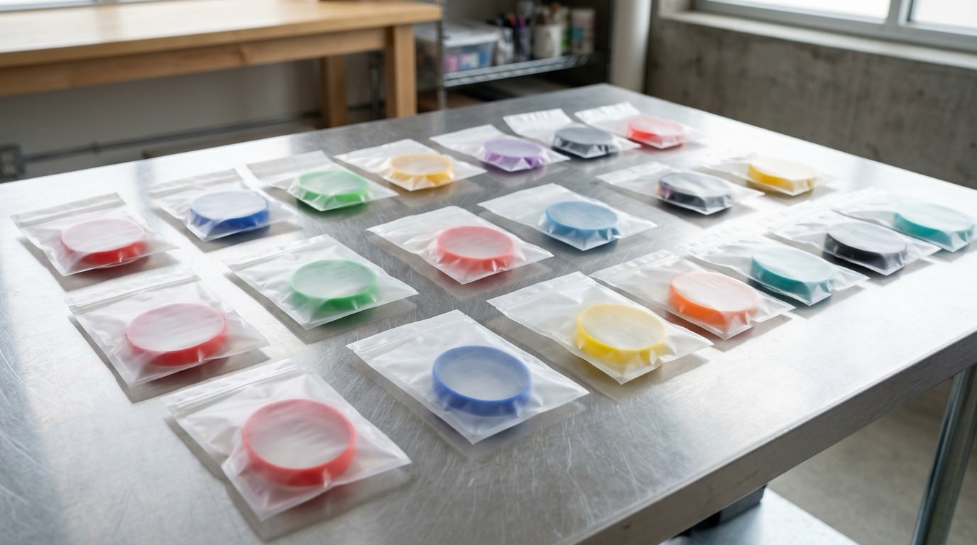 Pulseras de silicona de colores en bolsas de OPP esmerilado y otros métodos de embalaje individual.