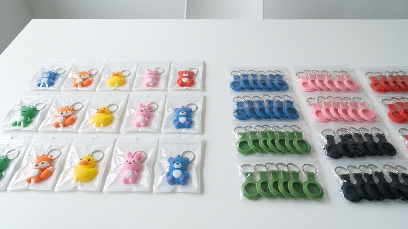 Kundenspezifische Verpackungen für Silikon-Schlüsselanhänger und Sets für Händler und Großhändler