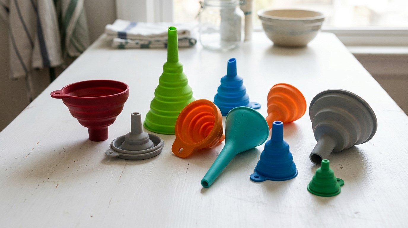 Funis de silicone personalizados com formatos e tamanhos desejados.