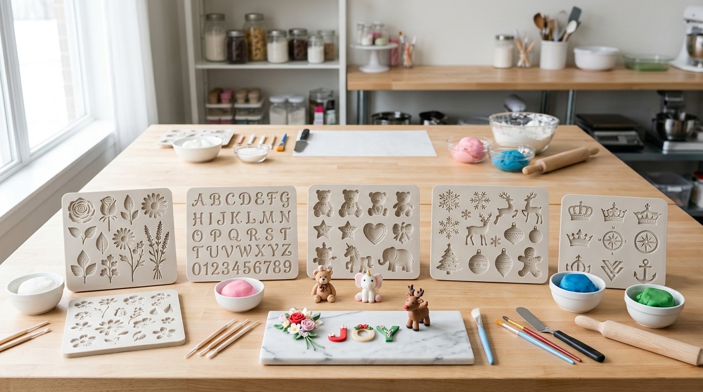 Różne kształty niestandardowych form silikonowych do fondantu