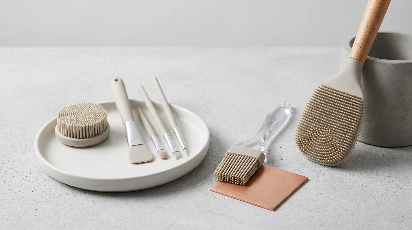 Different shapes of custom silicone brushes