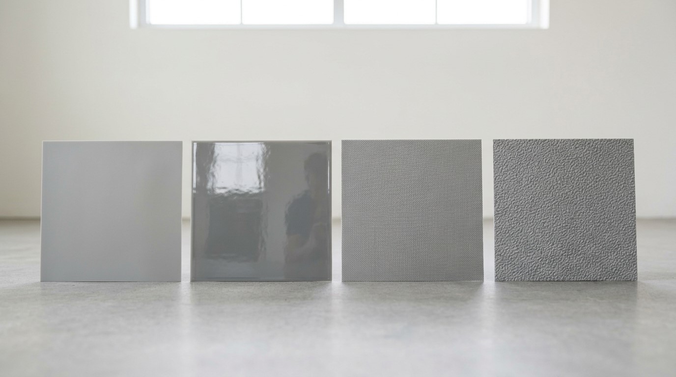 Diferentes acabados superficiales de las láminas de silicona