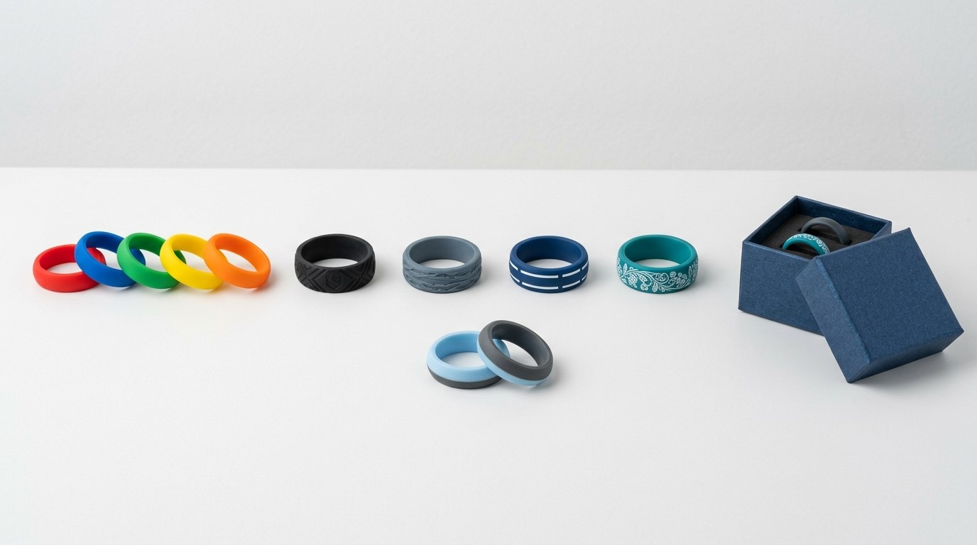 Colori, logo e metodi di branding distinti per gli anelli in silicone