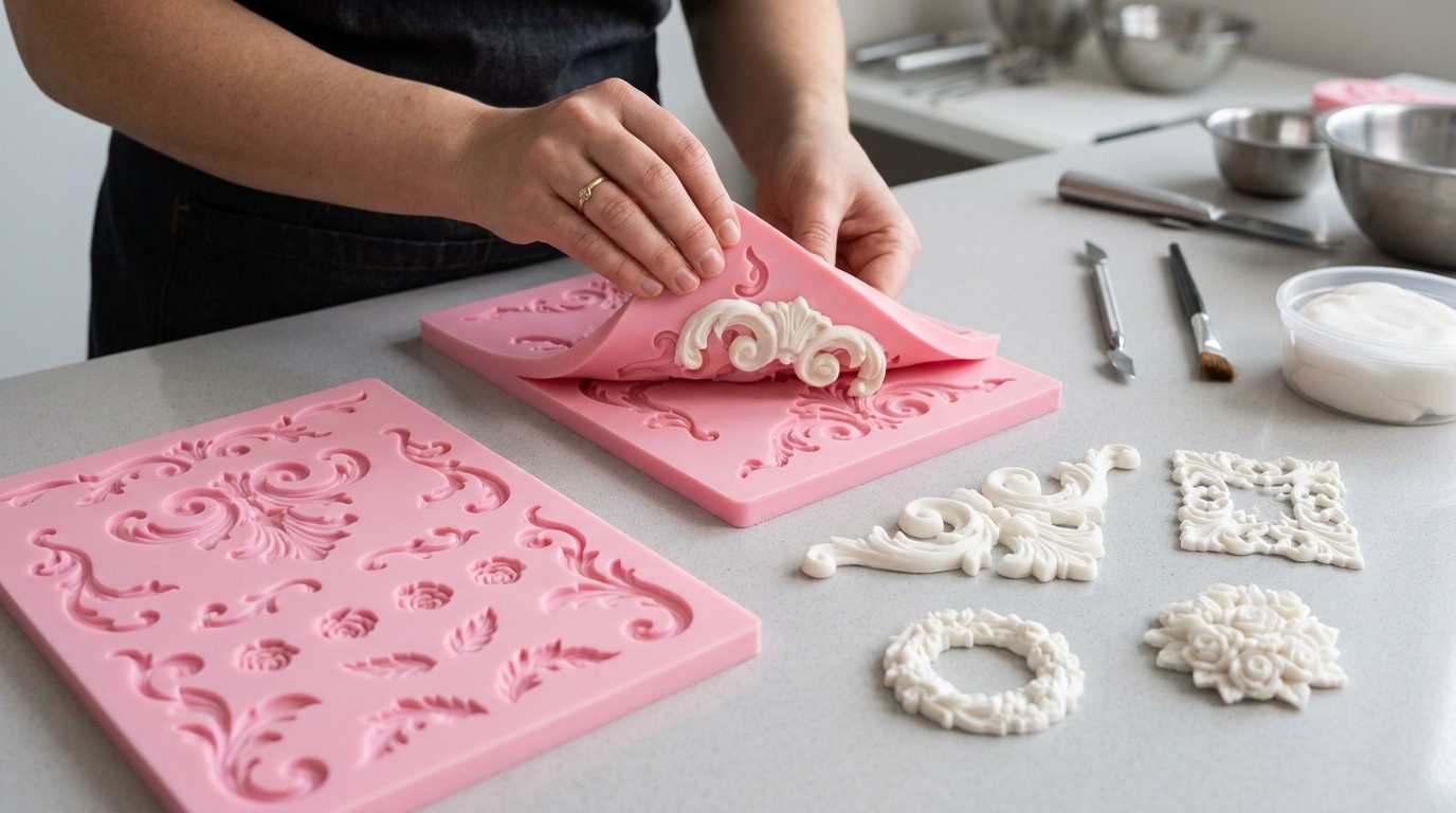 Różnorodne opcje szczegółów z reliefem, płasko, trójwymiarowo lub innymi potrzebami niestandardowych silikonowych form do fondantu