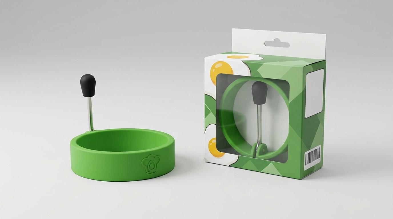 Anéis de silicone para ovos com logotipo e embalagem para marcas próprias de acessórios de cozinha.