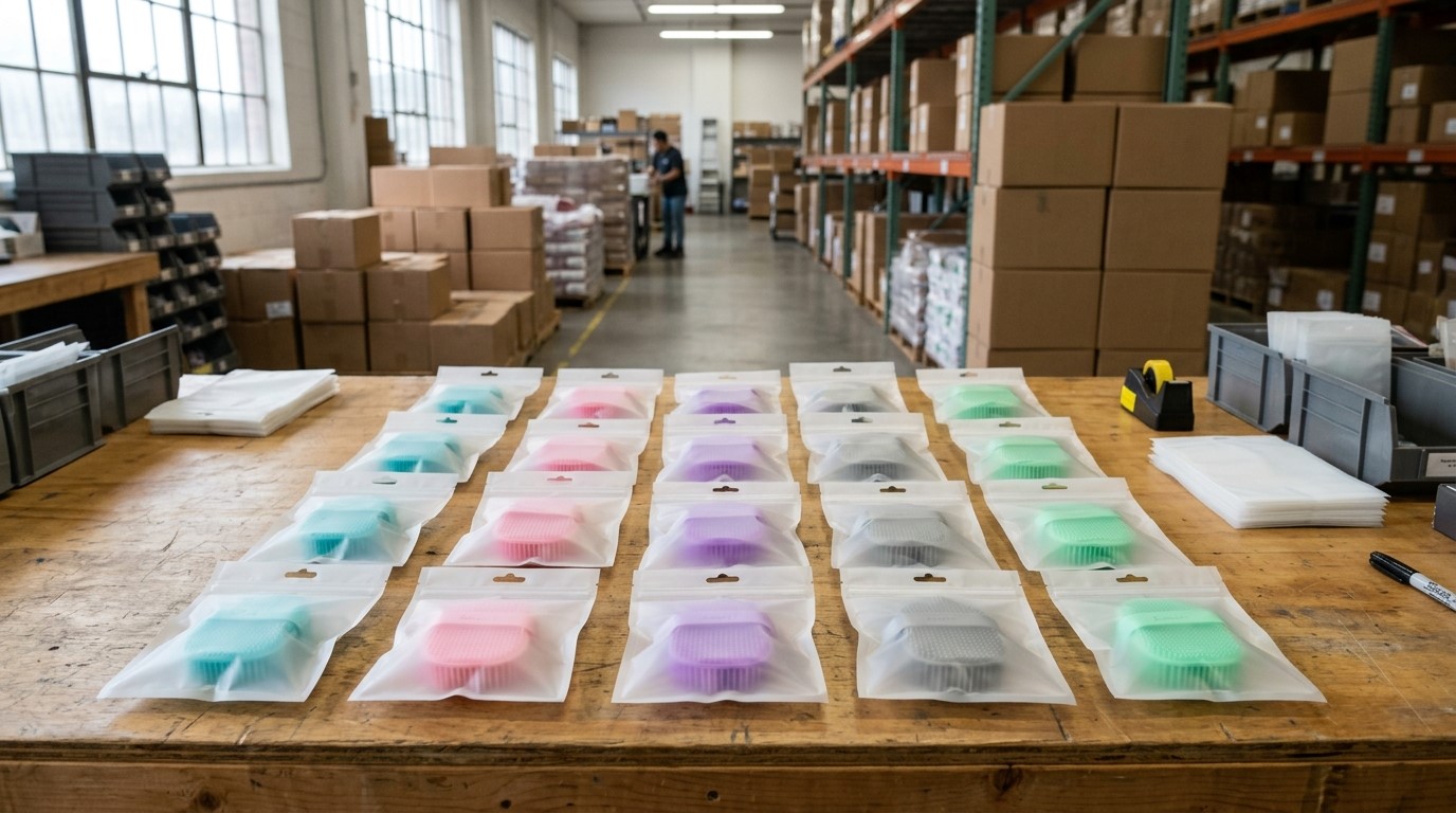 Silicone face brushes in zipper frosted individual bags for Distributors Wholesalers