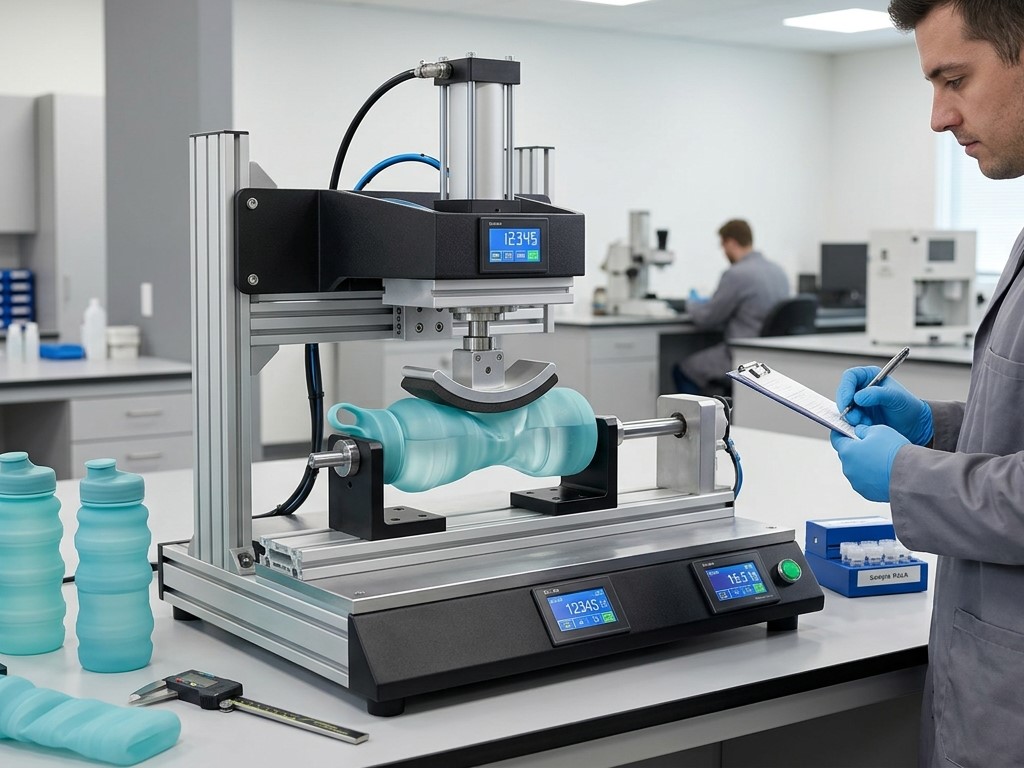 실험실에서 실리콘 병의 인열 저항 및 강도 테스트