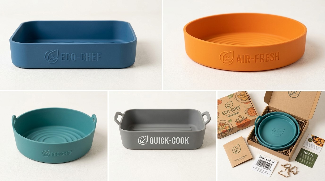 Flexible branding methods of custom silicone air fryer liners